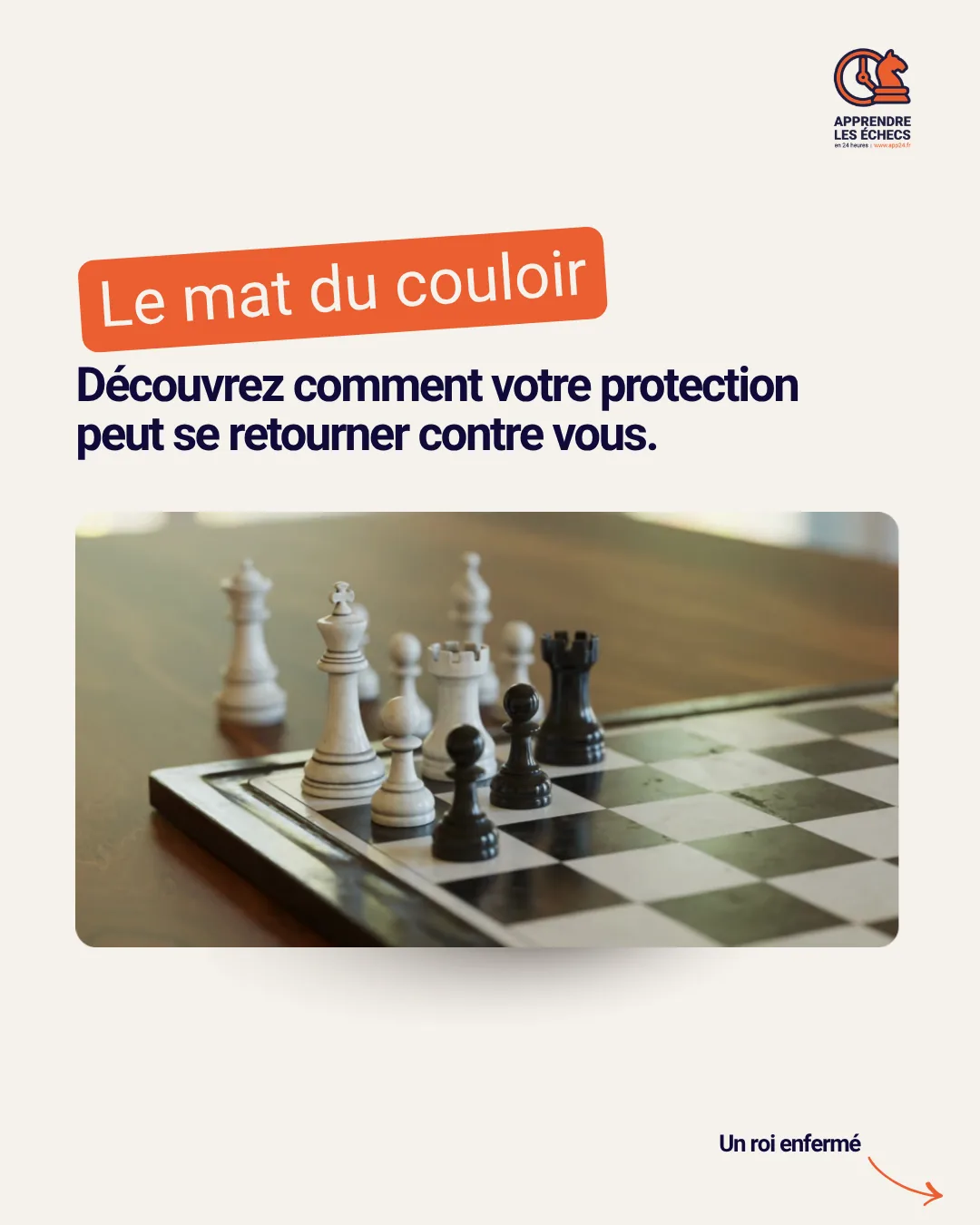 Carrousel APP24, diapositive 1 : le mat du couloir, photo d'un échiquier